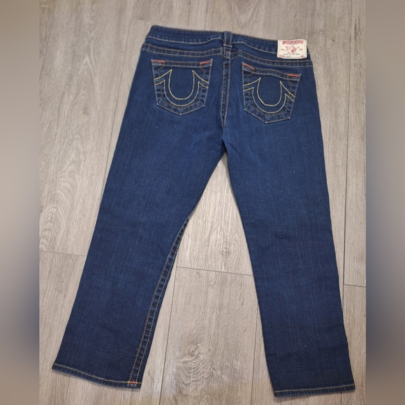True Religion Jeans size 30 Waist 24 Leg  Stretch 3/4 Jeans - Picture 4 of 9